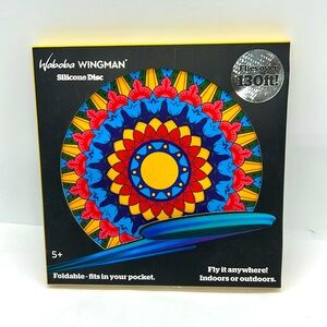 Waboba Wingman Frisbee Silicone Disc Multicolor Mandala Design NIB